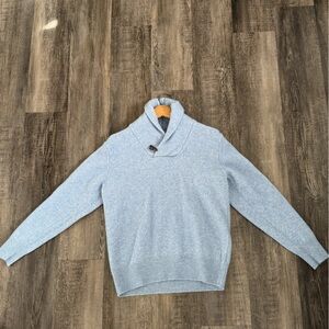 Kids Large 100% Lambs Wool Sky Blue Collard Sweater